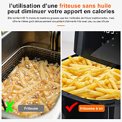 MONMECD Friteuses à air sans huile 5 L,1700W, Minuterie,Écran Tactile Température Réglable,Fenêtre Visible,Airfryer Noir pas cher