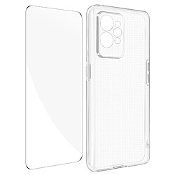 Avizar Coque Realme GT 2 Pro Silicone Souple Film Verre Trempé 9H transparent