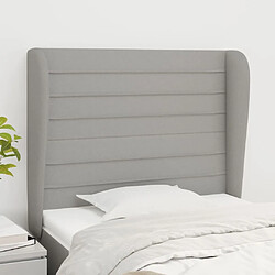 Maison Chic Tête de lit scandinave avec oreilles,meuble de chambre Gris clair 83x23x118/128 cm Tissu -MN66850