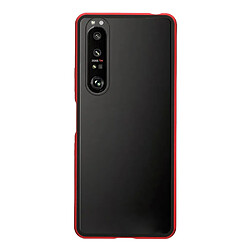 Bumper en métal à adsorption magnétique anti-peep rouge pour votre Sony Xperia 1 III 5G