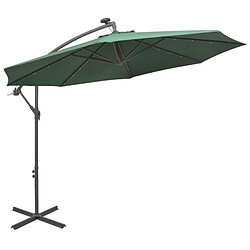 Acheter vidaXL Parasol avec éclairage LED 300 cm Poteau en métal Vert