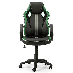 Acheter Vs Venta-Stock Fauteuil de Bureau réglabe et inclinable Formula tapissé en Similicuir et Tissu Maille, Couleur Noir et Vert, accoudoirs rembourrés.