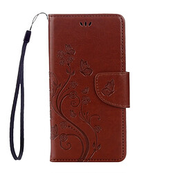 Wewoo Coque marron pour BQ Aquaris X5 Plus Butterflies Love Fleurs Gaufrage Housse en cuir Flip horizontale avec support et Slots de cartes Portefeuille & Longe