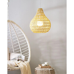 Beliani Lampe suspension MOLOPO Osier Beige sable