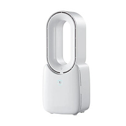 (blanc) Refroidisseur d'air de ventilateur de petit typhon sans lame de bureau Ventilateur silencieux de brise rechargeable portatif avec Purificateur d'air à lumière LED à commande tactile