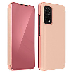 Avizar Étui Xiaomi Mi 10T / Mi 10T Pro Clapet Translucide Miroir Support Rose gold