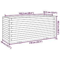 vidaXL Jardinière cire marron 110x40x49,5 cm bois de pin massif pas cher