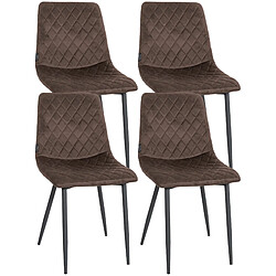 Non Lot de 4 chaises Telde en velours