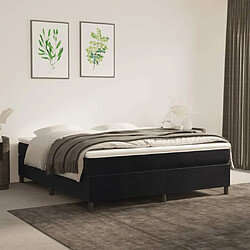 Maison Chic Lit Adulte - Lit simple Lit à sommier tapissier avec matelas moelleux - Meuble de Chambre - Noir 180x200 cm Velours -MN43630