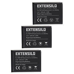 Vhbw EXTENSILO 3x Batteries remplacement pour Toshiba PA3985, PA3985U-1BRS pour appareil photo, reflex numérique (1600mAh, 3,6V, Li-ion)