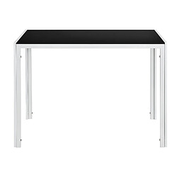 Table de Salle à Manger Design Meuble Minimaliste pour Cuisine Salon Plateau en Verre Pieds en Acier 105 x 60 x 75 cm Noir Blanc [en.casa]