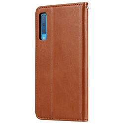 Avis Wewoo Housse Coque Étui en cuir à rabat horizontal avec texture pour la peau Galaxy A50avec cadre photoporte-cartesemplacements cartes et porte-monnaie Marron