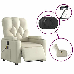 Maison Chic Fauteuil Relax pour salon, Fauteuil de massage inclinable électrique crème similicuir -GKD32468 pas cher