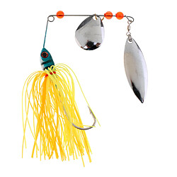 3Pcs Leurres Durs Pêche Spinnerbait avec Jig Crochet en Métal(gris Jaune Vert) pas cher