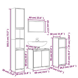 vidaXL Ensemble de meubles de salle de bain 4 pcs Sonoma gris pas cher