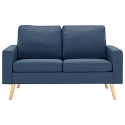 Avis Maison Chic Canapé à 2 places,Sofa de Salon,Canapé droit Bleu Tissu -GKD774952