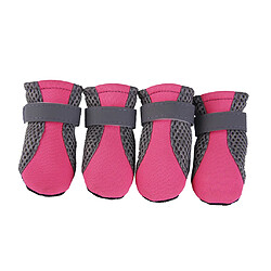 Avis s / m / l chaussures de chien de compagnie antidérapantes, chaussons de bottes de chiot, animaux familiers protecteur de patte rose m