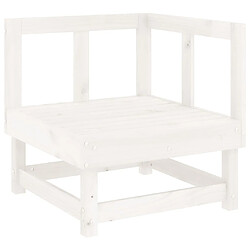 vidaXL Canapé d'angle de jardin blanc bois de pin massif