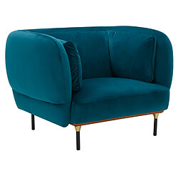 Atmosphera, Createur D'Interieur Fauteuil Velours Isée Bleu canard - Atmosphera