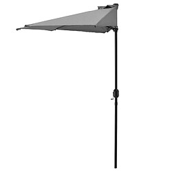 Helloshop26 Demi parasol de terrasse balcon polyester 300 cm gris 03_0001611