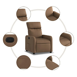 Acheter vidaXL Fauteuil inclinable Marron Tissu