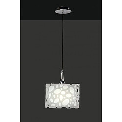 Luminaire Center Suspension Lupin 1 Ampoule E27, blanc brillant/arylique blanc/chrome poli