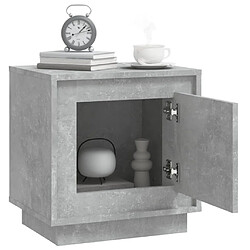 Maison Chic Table de chevet,Table de Nuit,Meuble de Rangement gris béton 44x35x45 cm bois d'ingénierie pas cher