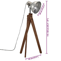 vidaXL Lampadaire 25 W argent vintage 45x45x120 cm E27 pas cher