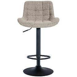 Avis Decoshop26 Tabouret de bar x1 structure métallique noir assise en tissu taupe avec surpiqûres 10_0005448