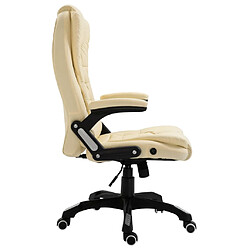 Acheter Helloshop26 Chaise fauteuil siège de bureau informatique étude similicuir crème 02_0024000