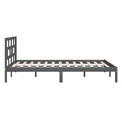 Acheter vidaXL Cadre de lit sans matelas gris bois massif