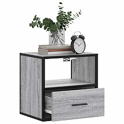 Avis vidaXL Table de chevet murale sonoma gris 40x31x39,5 cm