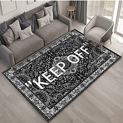 Universal Tapis imprimé, tapis de sol pour le salon, tapis de fenêtre pour la chambre à coucher.(Le noir)