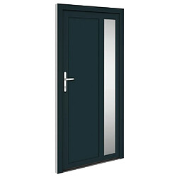 vidaXL Porte d'entrée anthracite 108x208 cm PVC