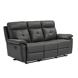 Acheter Vente-Unique Canapé 3 places et fauteuil relax en cuir gris VINETA