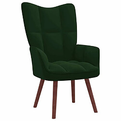 Maison Chic Chaise de relaxation | Fauteuil relax avec repose-pied Vert foncé Velours -GKD83195 pas cher