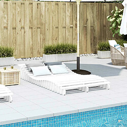 Avis Maison Chic Chaise longue - Transat - Bain de Soleil blanc 205x110x31,5 cm bois massif de pin