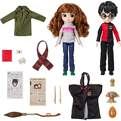 Spin Master Harry Potter - Coffret Deluxe Poupée 20cm Harry Potter et Hermione - Wizarding World - 4 tenues et 12 accessoires