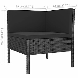 Acheter Maison Chic Salon de jardin 6 pcs + coussins - Mobilier/Meubles de jardin - Table et chaises d'extérieur Résine tressée Noir -MN86231