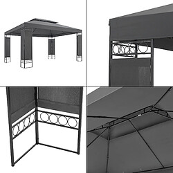 Tonnelle de jardin Lanciano avec structure en acier 400 x 300 x 265 cm gris foncé [en.casa] pas cher