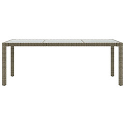 Avis Maison Chic Table de jardin | Table d'extérieur Gris 190x90x75 cm Verre trempé/résine tressée -GKD95634