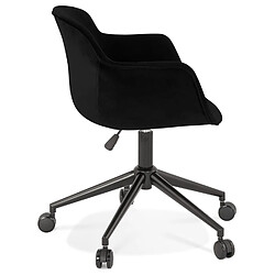 Avis Alterego Chaise de bureau 'ROLLING' en velours noir sur roulettes