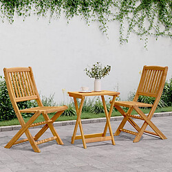 vidaXL Ensemble à manger de jardin pliable 3 pcs bois d'acacia massif