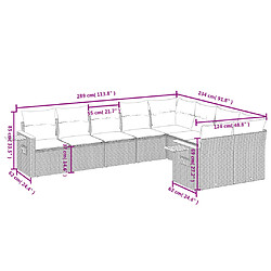 Avis Maison Chic Salon de jardin 9 pcs avec coussins | Ensemble de Table et chaises | Mobilier d'Extérieur noir résine tressée -GKD11404