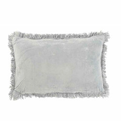 Paris Prix Coussin Déco Franges Velours 35x55cm Gris Bleu