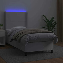 Avis Sommier à lattes et matelas LED,Cadre à lattes de lit pour Adulte Blanc 90x190cm Similicuir -MN93722