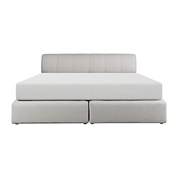 Vente-Unique Ensemble complet boxspring tête de lit + sommier avec leds + matelas - 160 x 200 cm - Tissu - Gris - OTARU de YSMÉE pas cher