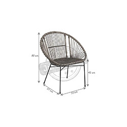 Avis Aubry Gaspard Fauteuil rond en rotin gris et métal.