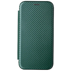 Coque en TPU + PU adsorption magnétique, texture fibre de carbone, anti-rayures avec support et porte-carte, vert pour votre ZTE Libero 5G II