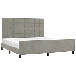 Avis Maison Chic Lit adulte - Cadre Structure de lit avec tête de lit Contemporain Gris clair 180x200 cm Velours -MN21646